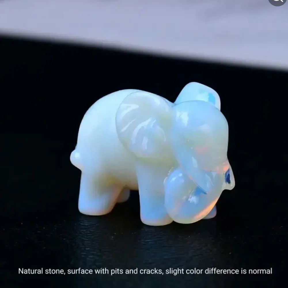 New! Natural Carved Elephant in Opal Balance Stone